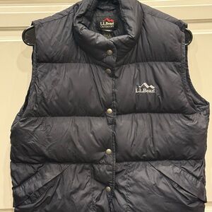 Vintage L.L. Bean Women's Black Goose Down Puffer Vest Size Small